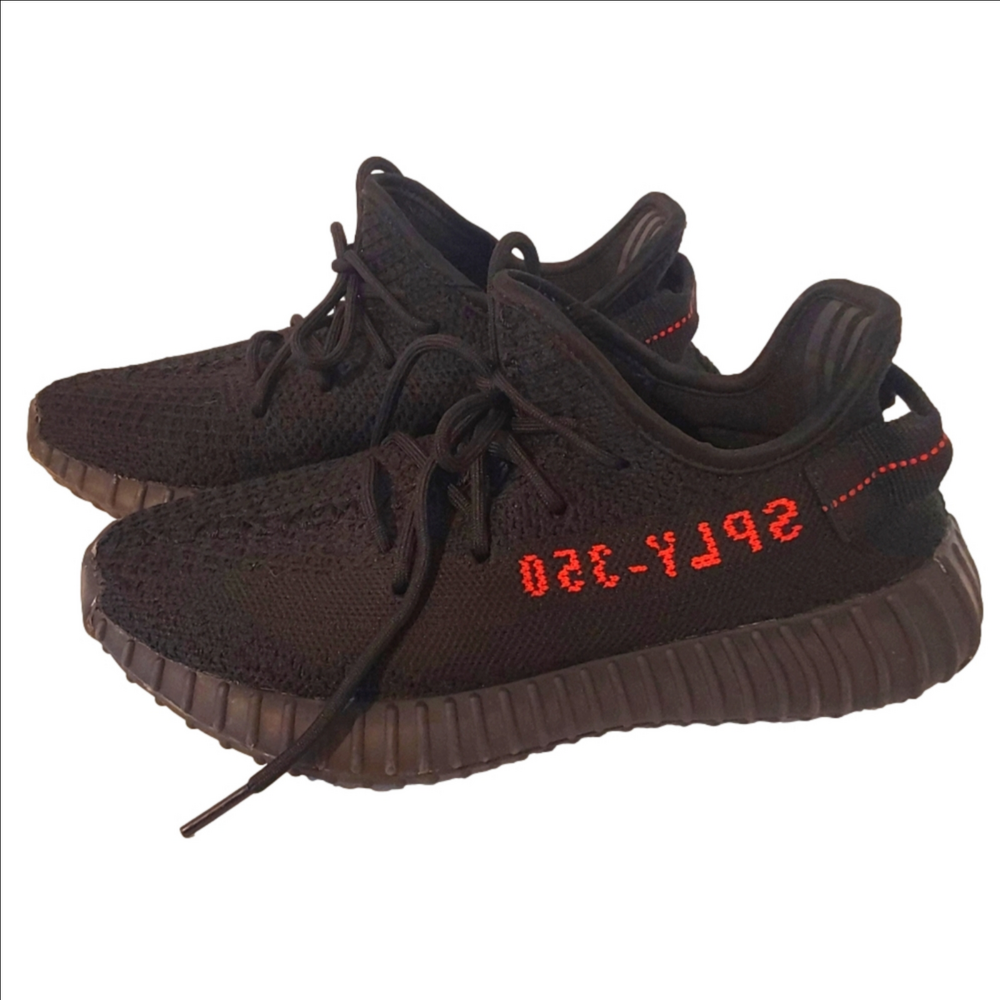 Adidas Yeezy Boost 350 V2 Black and Red Athletic Shoes 7.5 women/ 6 men